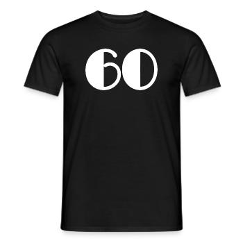 60. 60 ANS. 60e ANNIVERSAIRE. ANNIVERSAIRE 60 ANS. - T-shirt homme - noir - Devant - AI Model Male 178 light (178cm)