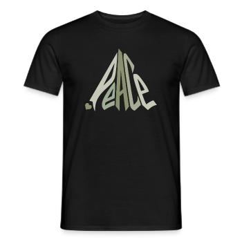 Peace Graffiti with Heart Green - Men's T-Shirt - black - Front - AI Model Male 178 light (178cm)