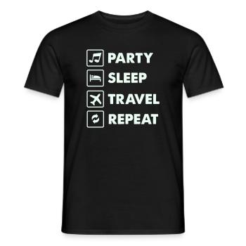 Voyage de sommeil en fête : Répétition - T-shirt homme - noir - Devant - AI Model Male 178 light (178cm)