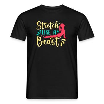 Yoga Stretch Like A Beast Funny Yoga - Männer T-Shirt - Schwarz - Vorne - AI Model Male 178 light (178cm)