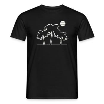 Tropical palm trees in sunset - Men's T-Shirt - black - Front - AI Model Male 178 light (178cm)
