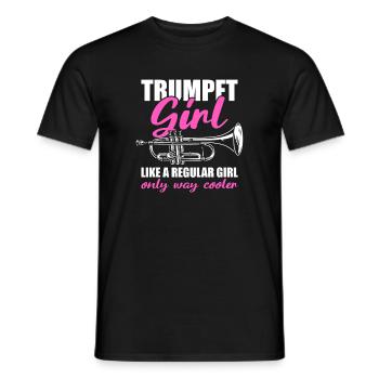 Trumpet Girl Trumpet Trumpet Player - Men's T-Shirt - black - Front - AI Model Male 178 light (178cm)
