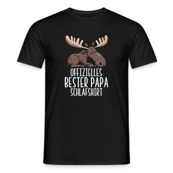 Offizielles Bester Papa Schlafshirt Elch Vatertag - Männer T-Shirt - Schwarz - Vorne - AI Model Male 178 light (178cm)