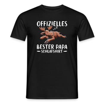 Offizielles Bester Papa Schlafshirt Elch Vatertag - Männer T-Shirt - Schwarz - Vorne - AI Model Male 178 light (178cm)
