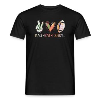 Peace Love Football Season Player Fan - Men's T-Shirt - black - Front - AI Model Male 178 light (178cm)