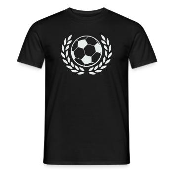 Sieger-Laurel Fußballmotiv - Männer T-Shirt - Schwarz - Vorne - AI Model Male 178 light (178cm)