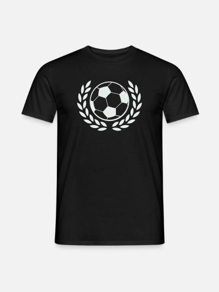 Sieger-Laurel Fußballmotiv - Männer T-Shirt - Schwarz