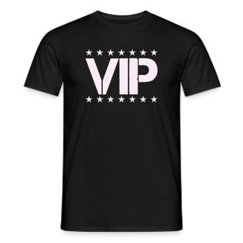 VIP Sternen-Statement in Pastellrosa - Männer T-Shirt - Schwarz - Vorne - AI Model Male 178 light (178cm)