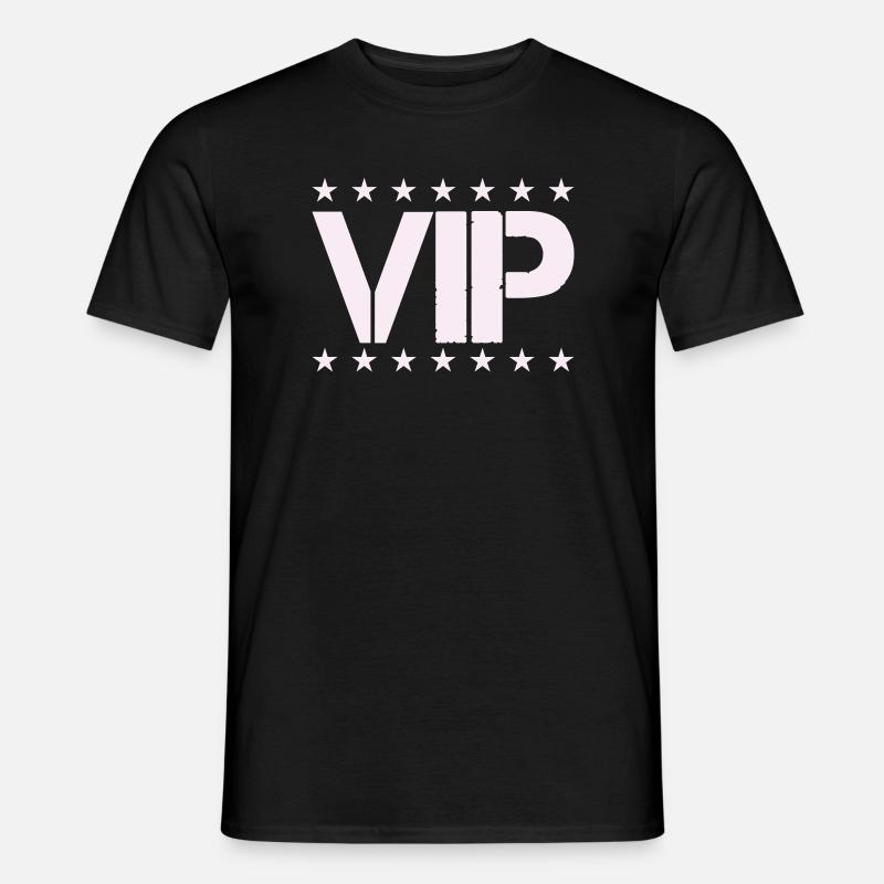 VIP Sternen-Statement in Pastellrosa - Männer T-Shirt - Schwarz
