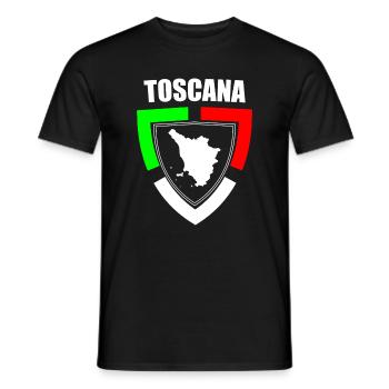 Souvenir toscane en t-shirt tricolore d’Italie - T-shirt homme - noir - Devant - AI Model Male 178 light (178cm)