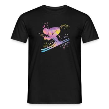 Alpin Ski Wintersport Nordischer Skilauf - Männer T-Shirt - Schwarz - Vorne - AI Model Male 178 light (178cm)