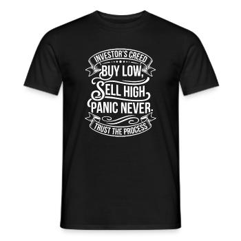 Investoren-Credo: Kauf Tief, Verkauf Hoch - Männer T-Shirt - Schwarz - Vorne - AI Model Male 178 light (178cm)
