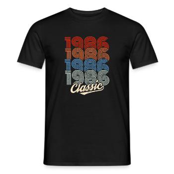 1986 Classic Retro Neon - Men's T-Shirt - black - Front - AI Model Male 178 light (178cm)