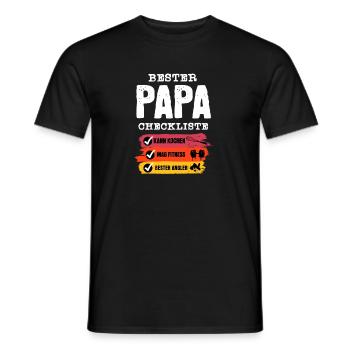 Bester Papa Checkliste  - Männer T-Shirt - Schwarz - Vorne - AI Model Male 178 light (178cm)