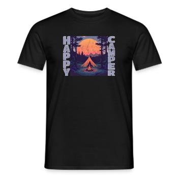 Happy Camper - Männer T-Shirt - Schwarz - Vorne - AI Model Male 178 light (178cm)