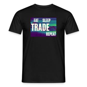 Eat Sleep Trade Repeat - Men's T-Shirt - black - Front - AI Model Male 178 light (178cm)