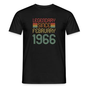 Légendaire depuis février 1966, Rétro, Birthday - T-shirt homme - noir - Devant - AI Model Male 178 light (178cm)