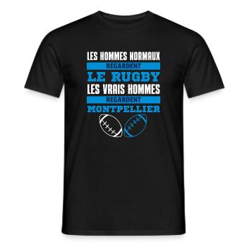 Rugby Montpellier Vrais Hommes - T-shirt homme - noir - Devant - AI Model Male 178 light (178cm)