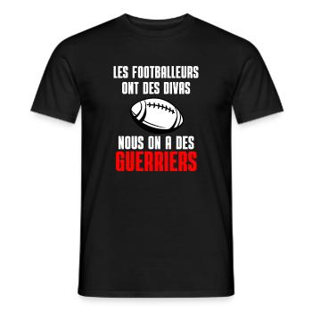 Rugby Warriors vs Divas Football - Men's T-Shirt - black - Front - AI Model Male 178 light (178cm)