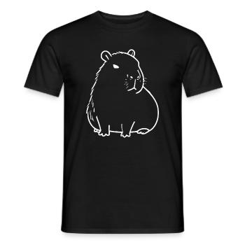 Capybara capybara white - Men's T-Shirt - black - Front - AI Model Male 178 light (178cm)