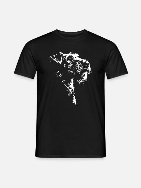 Airedale Terrier Silhouette Dog Dog Wilsigns - Men's T-Shirt - black