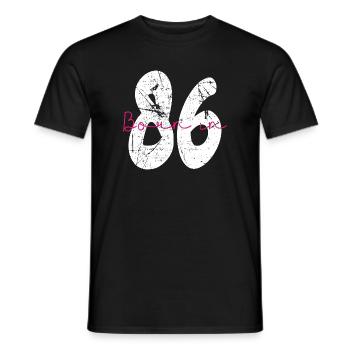 Born in 86 Neon Retro - Männer T-Shirt - Schwarz - Vorne - AI Model Male 178 light (178cm)