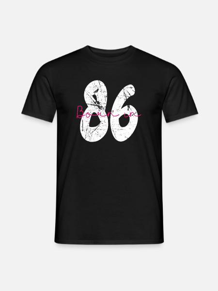Born in 86 Neon Retro - Men's T-Shirt - black