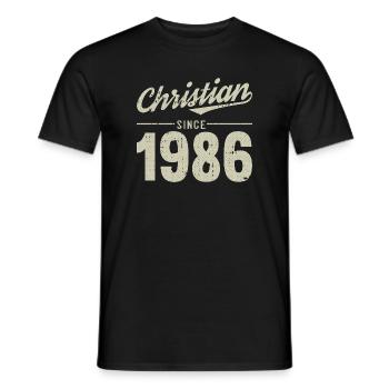 Christian style since 1986 - Men's T-Shirt - black - Front - AI Model Male 178 light (178cm)