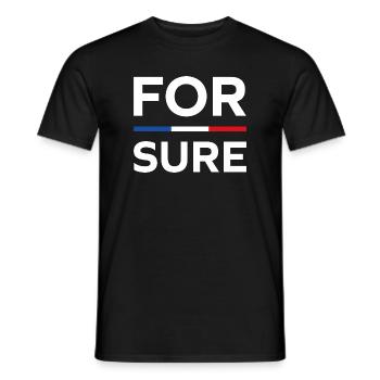 macron For sure - T-shirt homme - noir - Devant - AI Model Male 178 light (178cm)