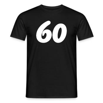 60. 60 JAHRE. 60-JÄHRIGES JUBILÄUM. 60. GEBURTSTAG. - Männer T-Shirt - Schwarz - Vorne - AI Model Male 178 light (178cm)