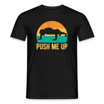 Fitness Fanatics Push Me Up Calisthenics Gym - Männer T-Shirt - Schwarz - Vorne - AI Model Male 178 light (178cm)