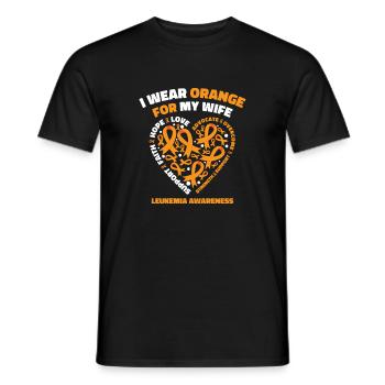 Strong Wife With Leukemia Hope And Love - Men's T-Shirt - black - Front - AI Model Male 178 light (178cm)