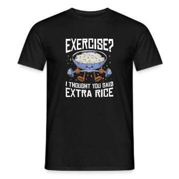 Rice Lover Gift Exercise Extra Rice - Men's T-Shirt - black - Front - AI Model Male 178 light (178cm)