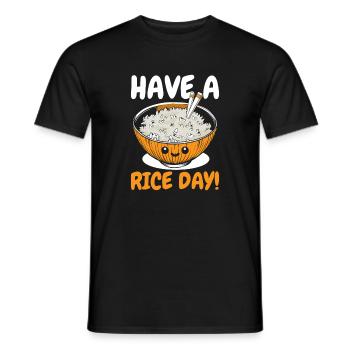 Rice Lover Saying - Have A Rice Day - Men's T-Shirt - black - Front - AI Model Male 178 light (178cm)