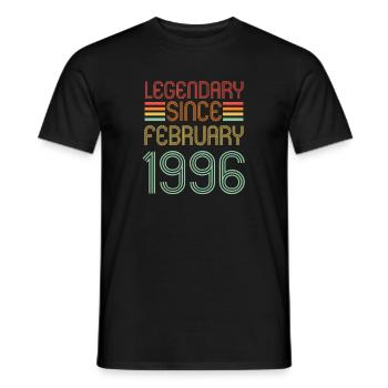 Légendaire depuis février 1996, Rétro, anniversaire - T-shirt homme - noir - Devant - AI Model Male 178 light (178cm)