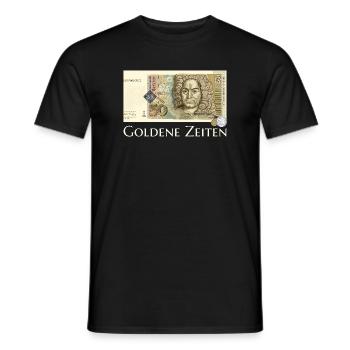 Goldene Zeiten DM Retro 50er, Handzeichnung  - Männer T-Shirt - Schwarz - Vorne - AI Model Male 178 light (178cm)