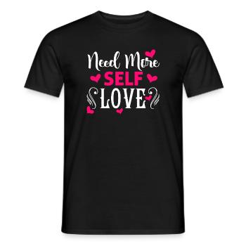 Besoin de plus d’amour de soi Design motivant - T-shirt homme - noir - Devant - AI Model Male 178 light (178cm)