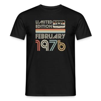 Best of February 1976 Kassette | Limited Edition - Männer T-Shirt - Schwarz - Vorne - AI Model Male 178 light (178cm)