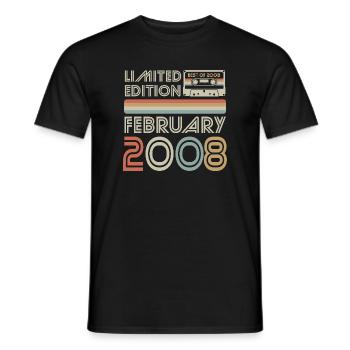 Best of February 2008 Kassette | Limited Edition - Männer T-Shirt - Schwarz - Vorne - AI Model Male 178 light (178cm)