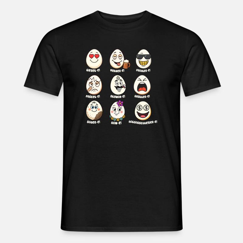 Wortwitziges Eier-Allerlei  - Männer T-Shirt - Schwarz