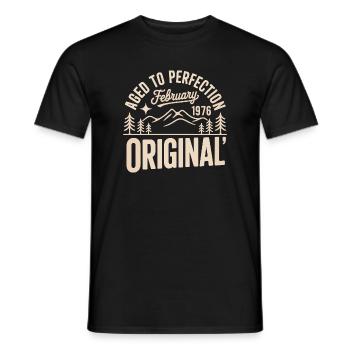 février 1976 – Légende des sommets et montagnes - T-shirt homme - noir - Devant - AI Model Male 178 light (178cm)