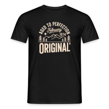 Februar 1974 – Legende der Gipfel und Berge - Männer T-Shirt - Schwarz - Vorne - AI Model Male 178 light (178cm)
