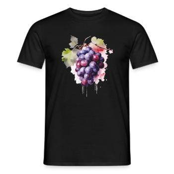Grapes Watercolor - Men's T-Shirt - black - Front - AI Model Male 178 light (178cm)