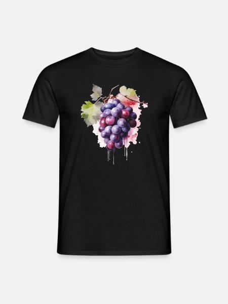 Raisins Aquarelle - T-shirt homme - noir