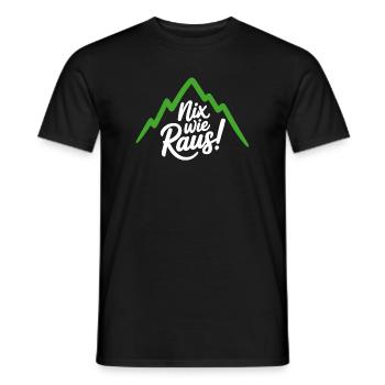 Nix wie raus – Freiheit in den Bergen - Männer T-Shirt - Schwarz - Vorne - AI Model Male 178 light (178cm)
