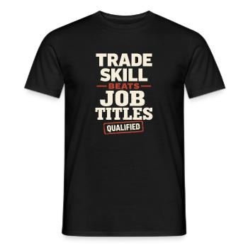 workers who are trained as welders and - Men's T-Shirt - black - Front - AI Model Male 178 light (178cm)