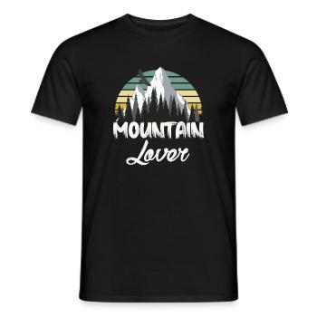 Montagne rétro Paysage montagneux - T-shirt homme - noir - Devant - AI Model Male 178 light (178cm)