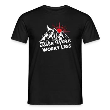 Berglandschaft Sonnenaufgang Weniger Sorgen - Männer T-Shirt - Schwarz - Vorne - AI Model Male 178 light (178cm)