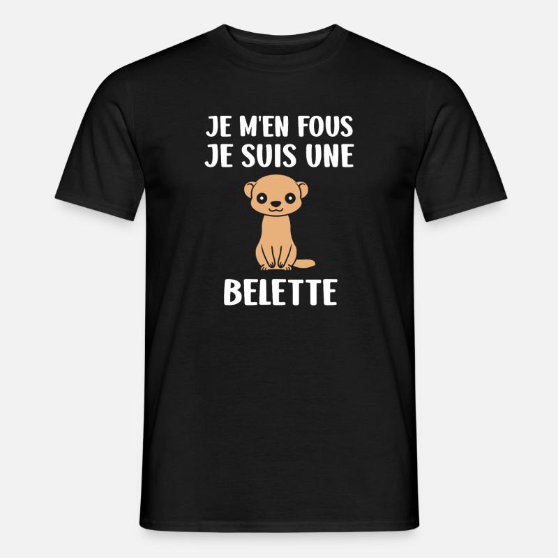 Süßes Wiesel auf Schwarz - Männer T-Shirt - Schwarz