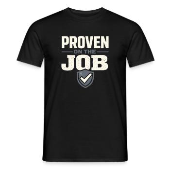 workers who are trained as welders and - Men's T-Shirt - black - Front - AI Model Male 178 light (178cm)